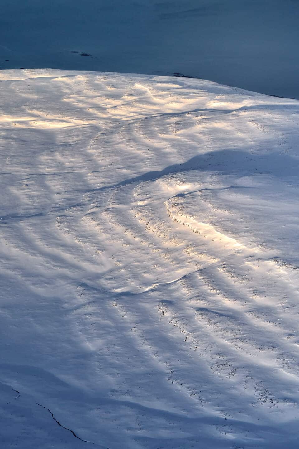 frozen layers of snow